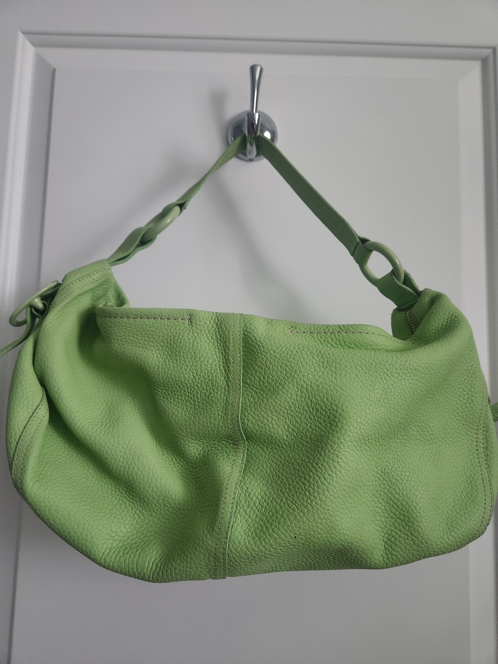 Donna Karan Green Leather Hobo Shoulder Bag